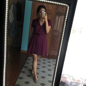 Maroon chiffon dress